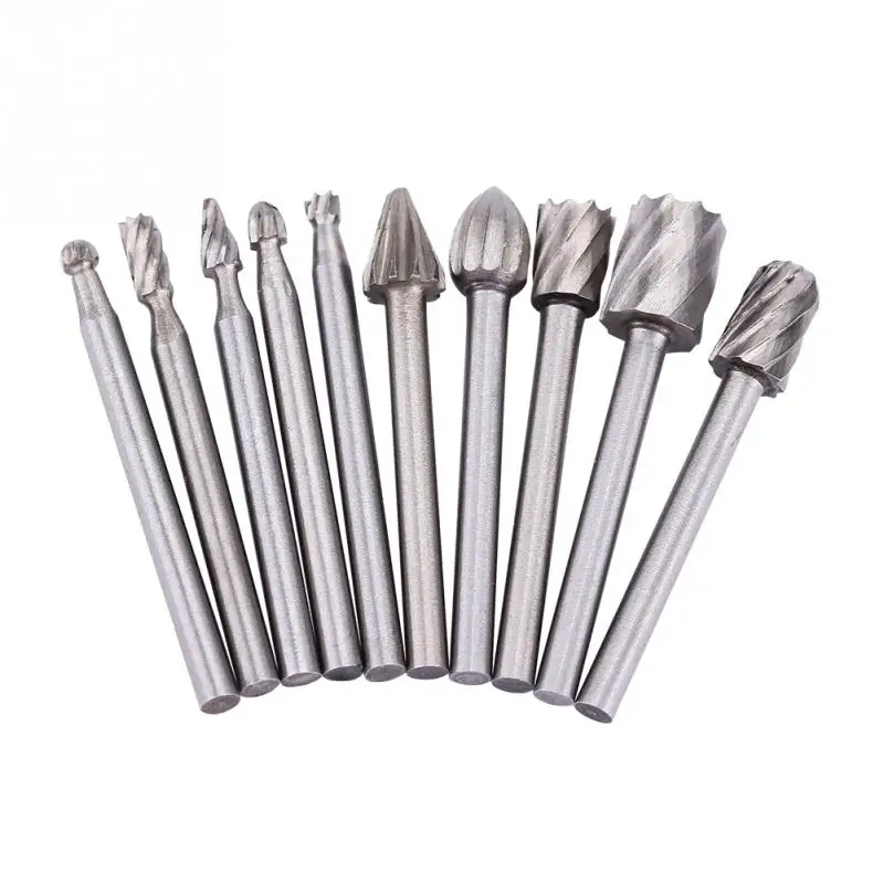 10 pcs Rotary burrs High Speed Steel Burrs Rotary Files Woodworking