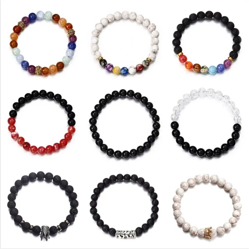 

New Fashion Natural Stone Beaded Bracelet Women Men Vintage Crystal Bracelet Antique Gold Minimalist Jewelry Accessories ns3