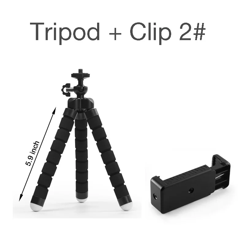 DUSZAKE мини Гибкая Губка Осьминог штатив для iPhone samsung Xiaomi huawei смартфон - Цвет: Tripod clip