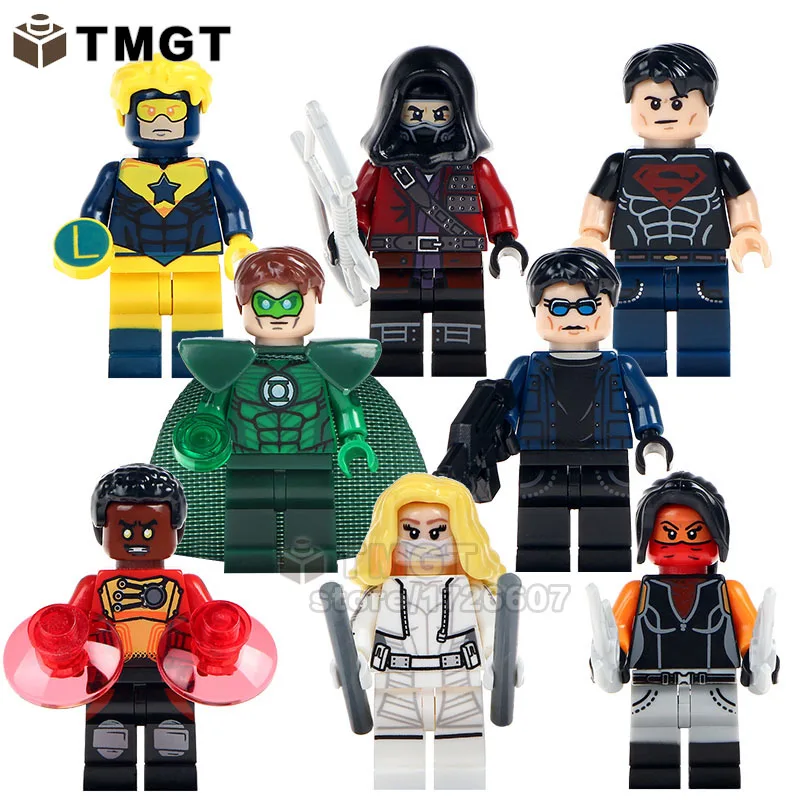

Single Sale PG8079 Superboy Captain Booster Cold Green Lantern Malcolm Merlyn Toys Building Blocks for children birthday gifts