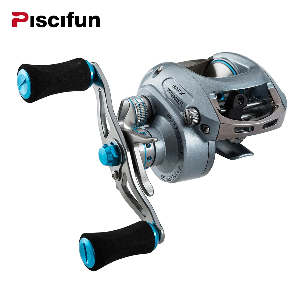 Piscifun Saex الممتاز اليمين أو اليسار Baitcasting بكرة 7BB 6.5: 1 179g إطارات دراجة تسلق الجبال خفيفة الوزن الطعم الصب الصيد بكرة