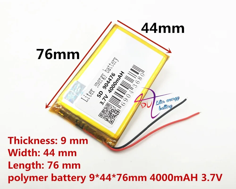 أفضل بطارية العلامة التجارية 3.7 V بطارية ليثيوم بوليمر 904476 4000 mah 904575 جيب PC المحمول امدادات الطاقة جهاز المحمول