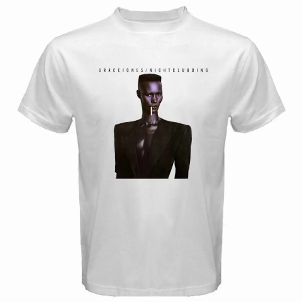 Новый Грейс Jones Nightclubbing альбом известный певец Для мужчин белая футболка Размеры
