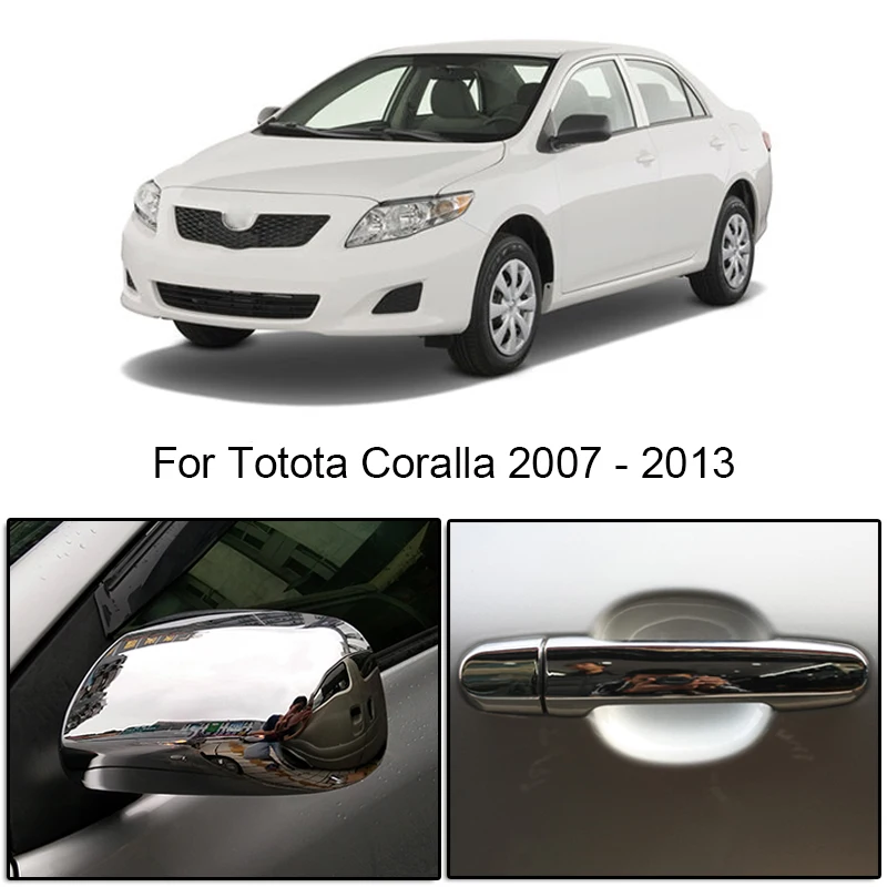 Хром 2 шт. зеркало заднего вида охватывает 9 шт. дверная ручка крышки Накладка для Защитные чехлы для сидений, сшитые специально для Toyota Corolla X 2007-2010 2011 2012 2013