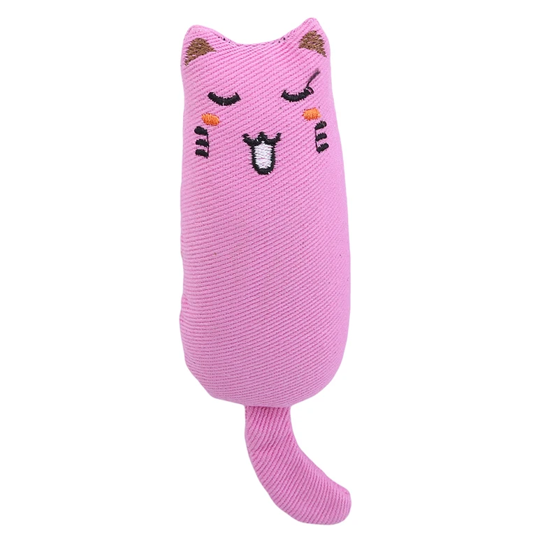 pink Забавный интерактивный плюшевый Кот игрушка питомец котенок жевательная игрушка зубы шлифовальная кошачья мята Когти для когтей - Цвет: pink