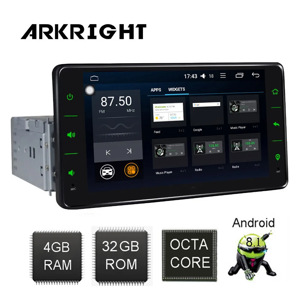 Clearance ARKRIGTH 6.2" 1Din 4+32GB Octa Core Universal Car Radio Audio Stereo GPS Android 8.1 Multimedia music Player/autoradio/with DSP 2