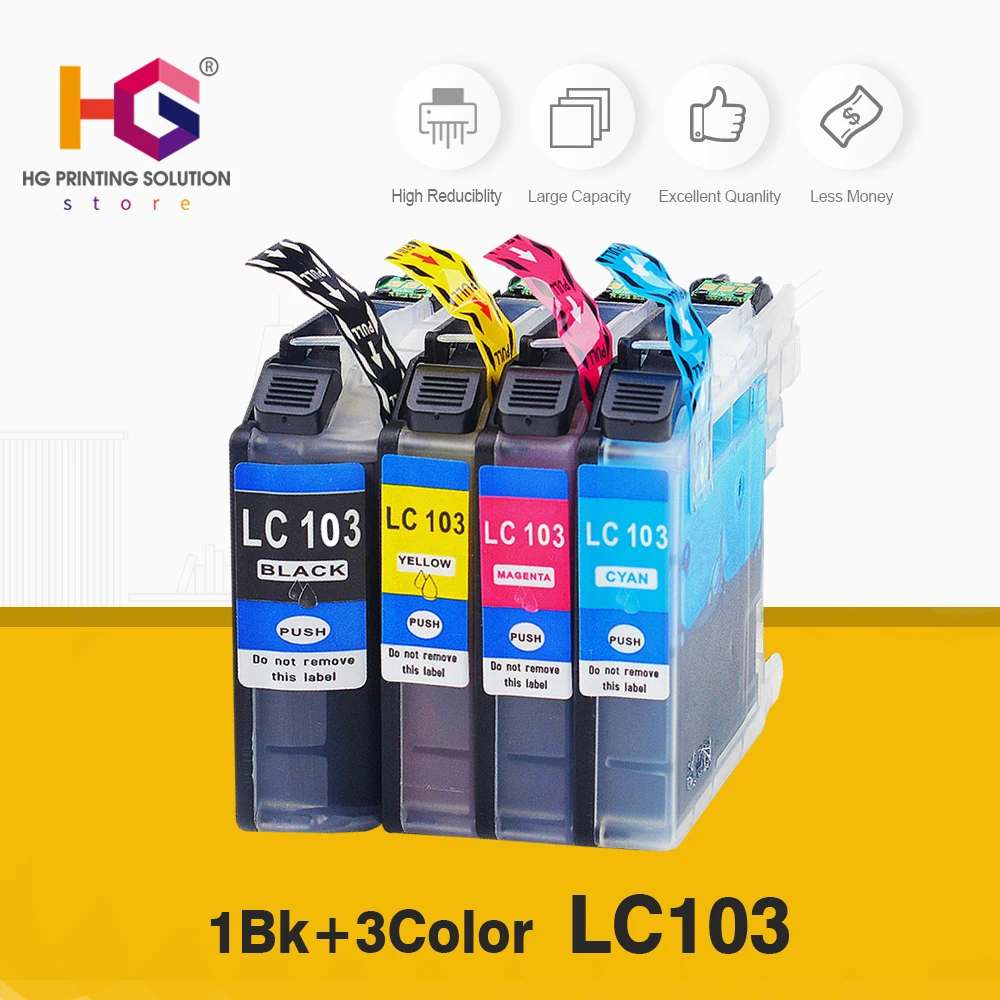 4PK LC101 LC103 полный картридж для принтера Brother DCP-J152W MFC-J245 MFC-J285DW MFC-J450DW MFC-J470DW |