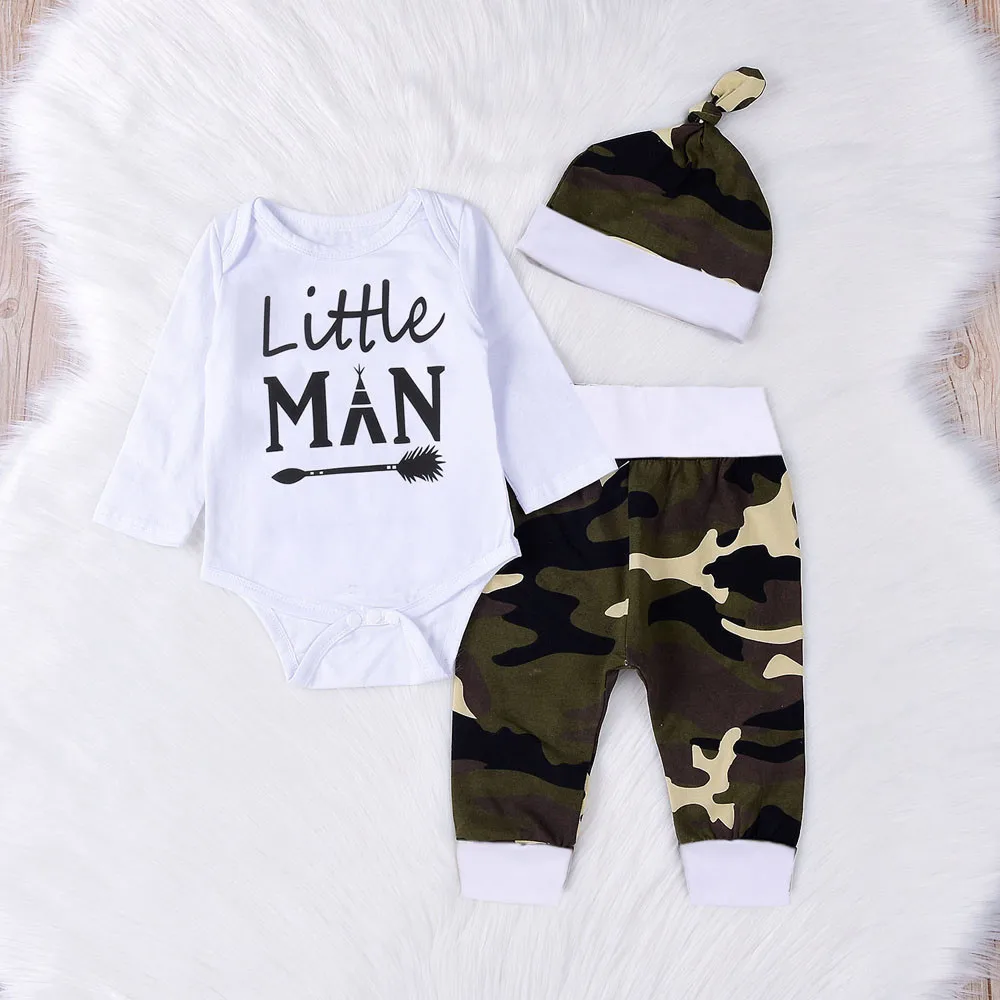 

Infant Baby Girls Boys Letter Print Romper Jumpsuit Camouflage Pants Outfits Set Toddler Girl Clothes New Hot Sale