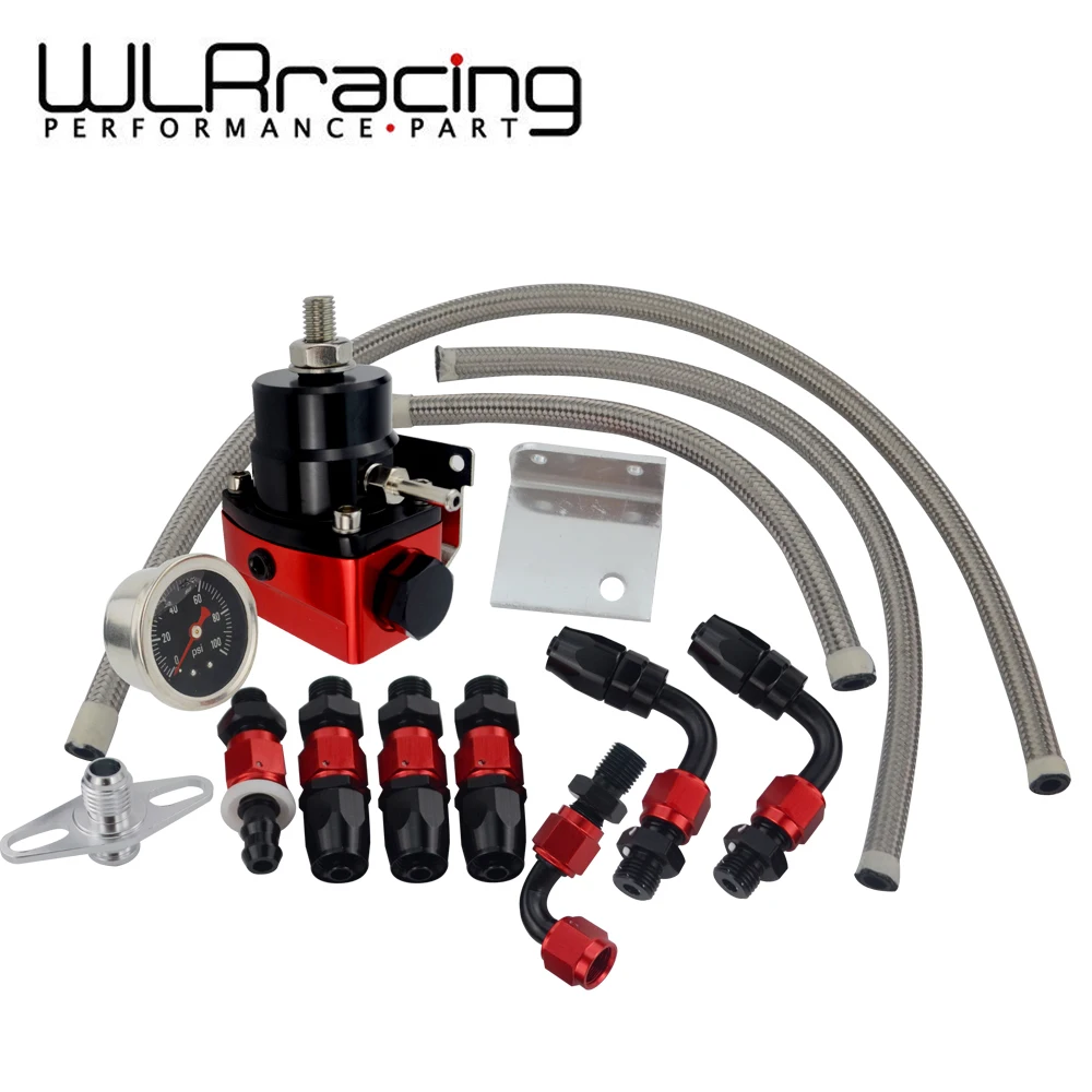 WLR RACING черный и красный Универсальный fpr AN6 фитинг EFI регулятор давления топлива