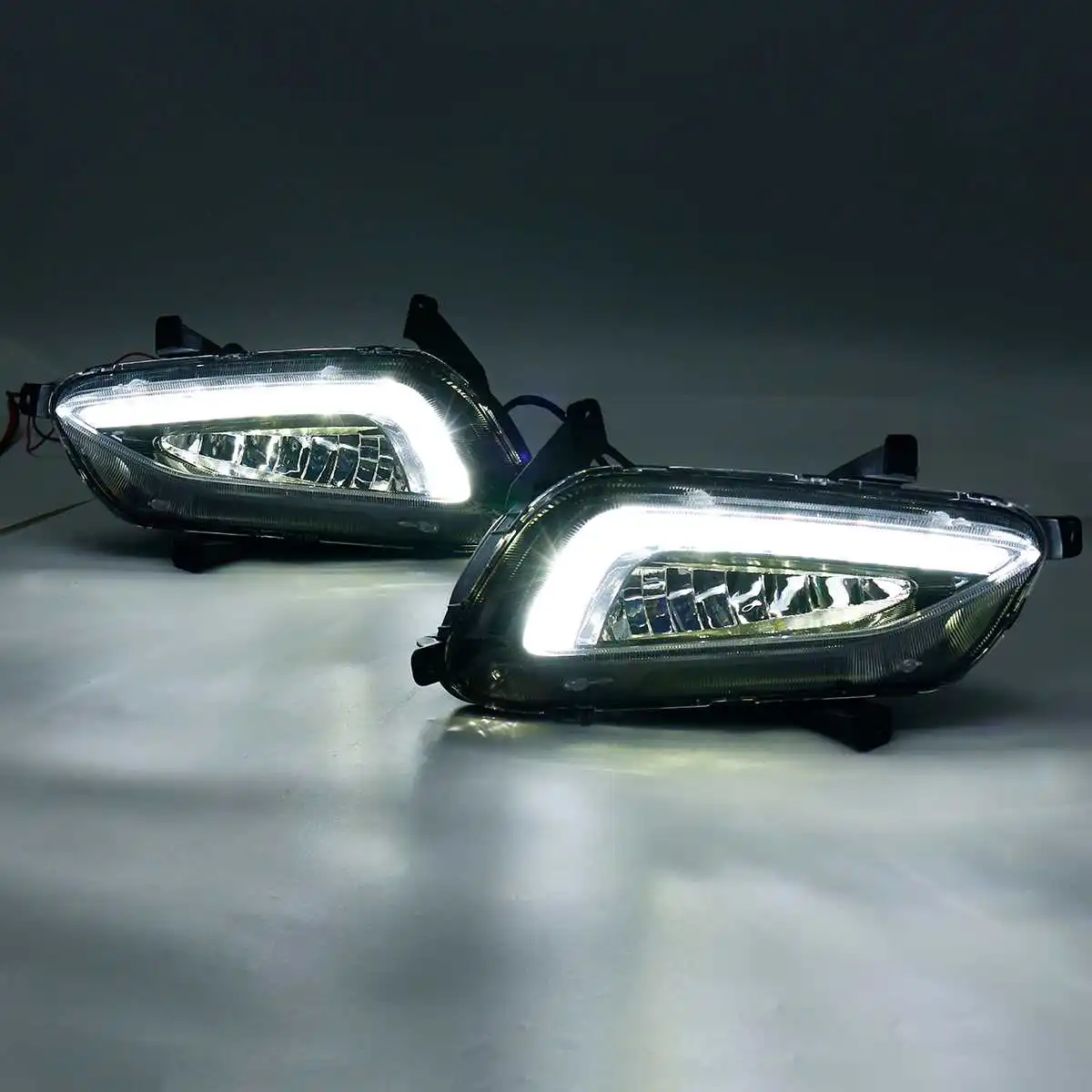 Для hyundai Tucson 17 1 пара Белый светодиод Drl габаритные огни дневного света 12 В Abs туман крышка лампы стайлинга автомобилей