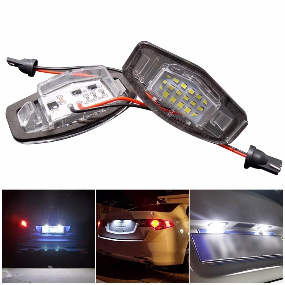 2pcs 18x SMD LED Number License Plate Light For Honda CR V Fit Jazz