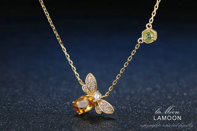 LAMOON Bee Sterling Silver 925 Jewelry Sets For Women 1ct