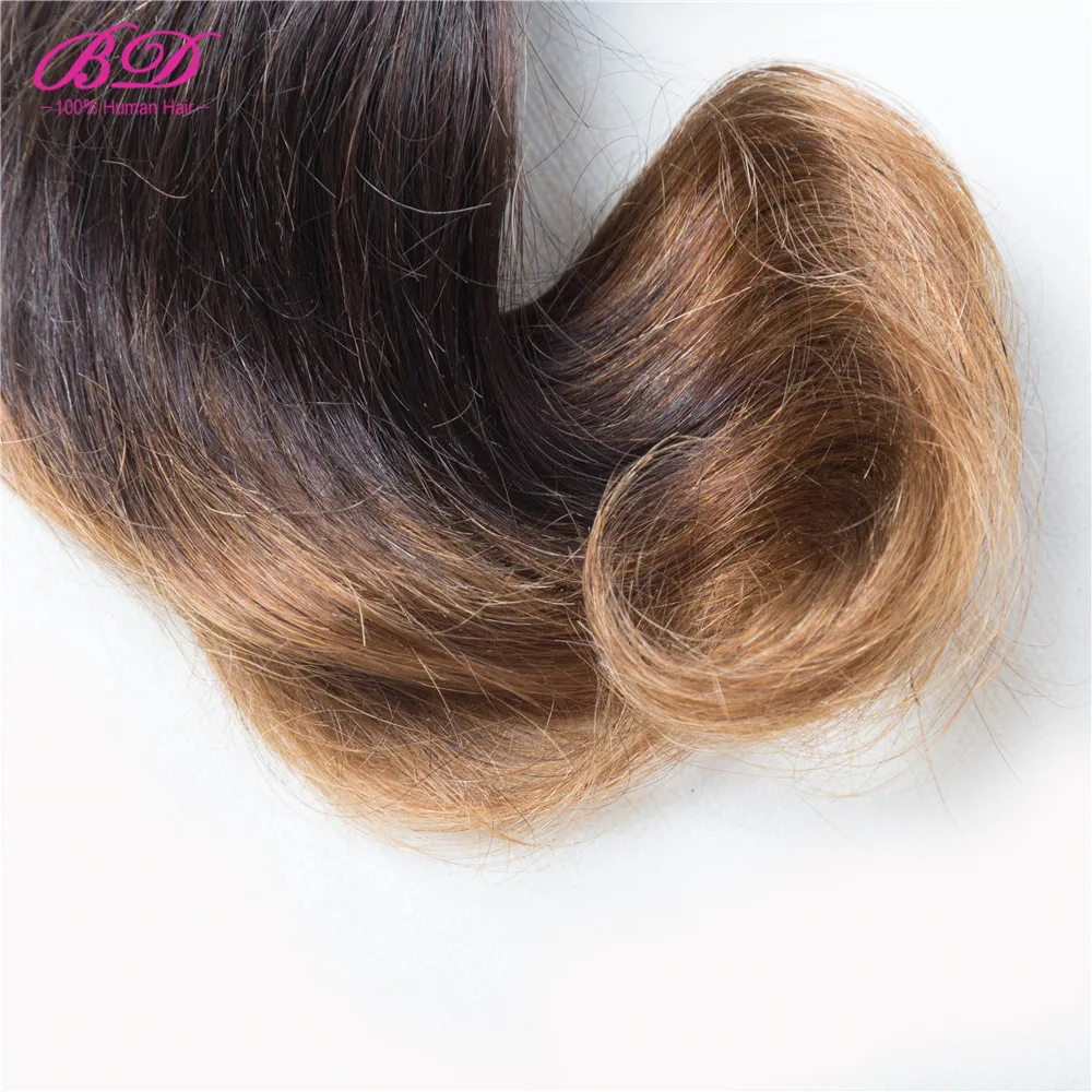 BD волосы 1b/30 волнистые человеческие волосы пучки бразильские волосы remy 10 дюймов Омбре человеческие волосы ткет