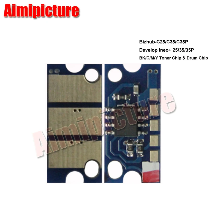 For Konica Minolta Bizhub C25 Toner Chip TNP27 TNP-27 TNP27K TNP27C TNP27M TNP27Y TN27 Toner Cartridge Chip 6K