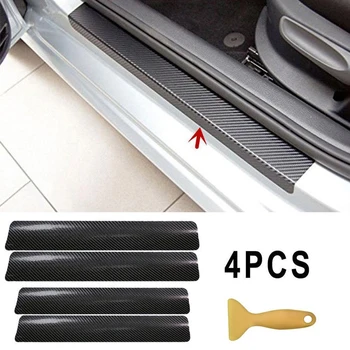 

Car Stickers Universal Sill Scuff Anti Scratch Carbon Fiber Door Plate Scuff Protection Auto Accessories Door Step Scratch Cover