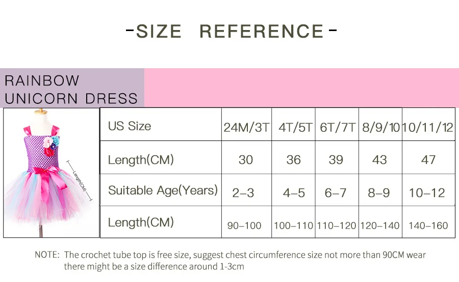 Elegant Rainbow Unicorn Girls Tutu Dresses Kids Flowers Birthday Party Dress with Headband Children Princess Tulle Prom Clothing  (2)