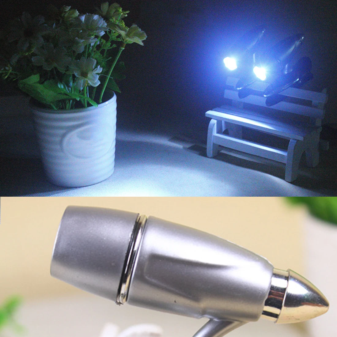 

Portable Travel Lights LED Night Light Adjustable Clip On Book Reading Spot Lamp