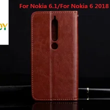 10 шт./лот для Nokia 6,1 Crazy Horse кошелек кожаный чехол с рамкой для Фото чехол для Nokia X6 6 7 plus 8 Sriocco