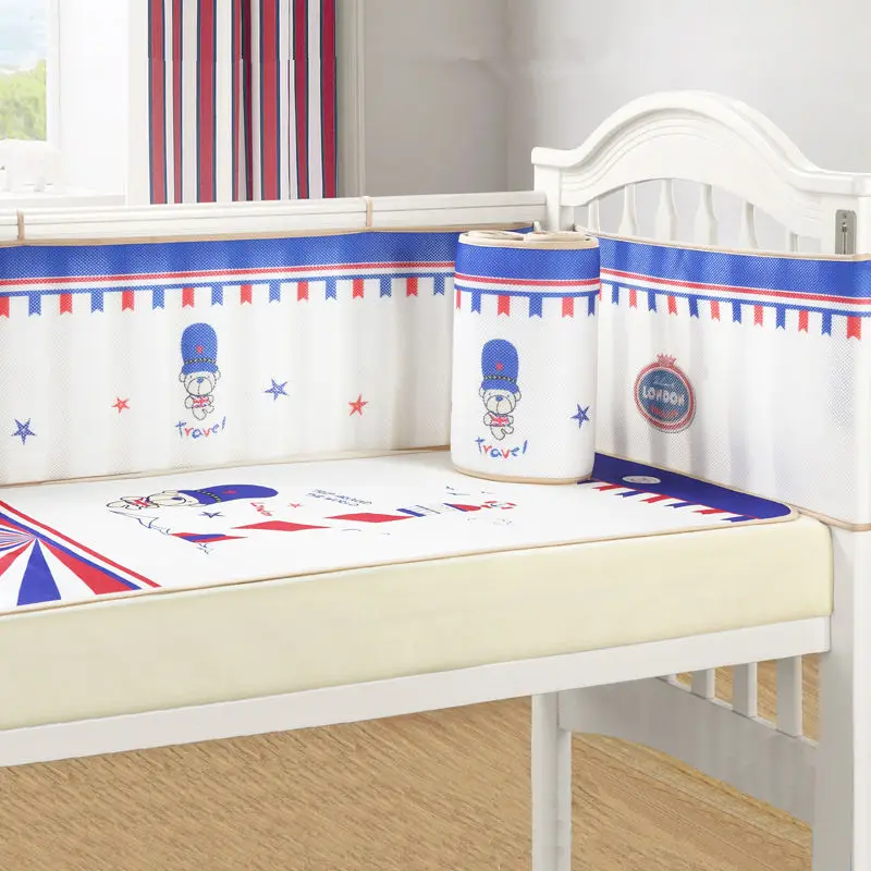 2pcs/set Breathable Summer Baby Bedding Bumper Collision Half Around baby bumper crib set Cotton Printing Mesh Safety Rails 2pcs/set Breathable Summer Baby Bedding Bumper Collision Half Around baby bumper crib set Cotton Printing Mesh Safety Rails