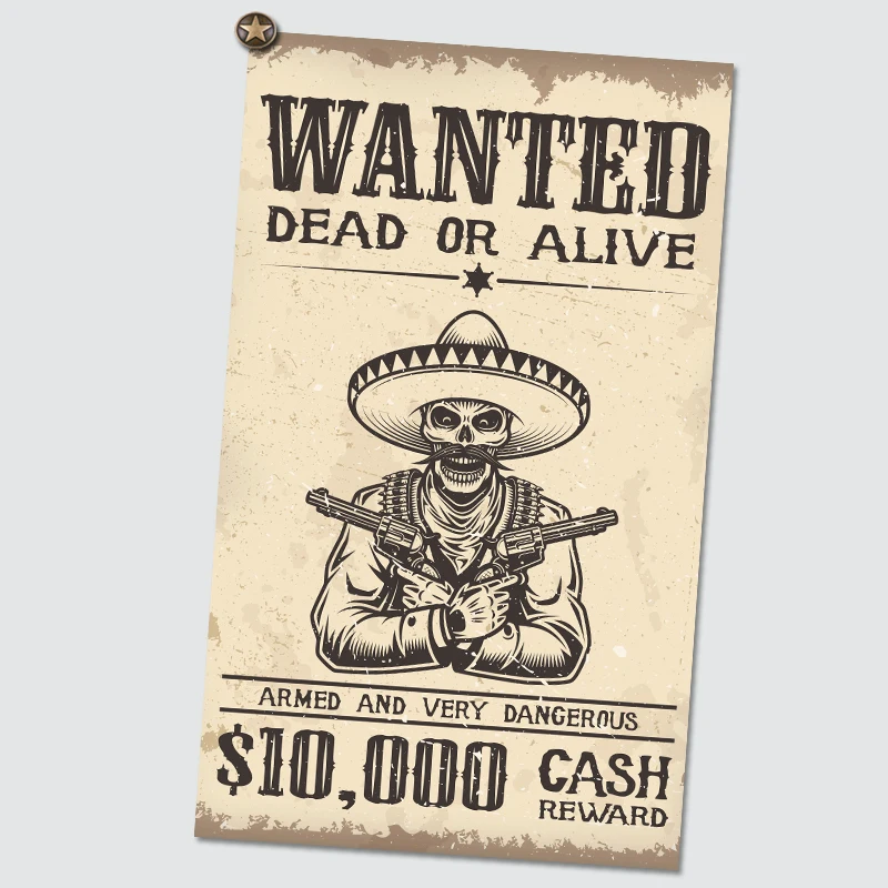 cowboy wanted posters waterproof vintage kraft paper poster wall sticker cafe bar nostalgia wall decor painting - Cowboy Decor cowboy wanted posters waterproof vintage kraft paper poster wall sticker cafe bar nostalgia wall decor painting - Cowboy Decor