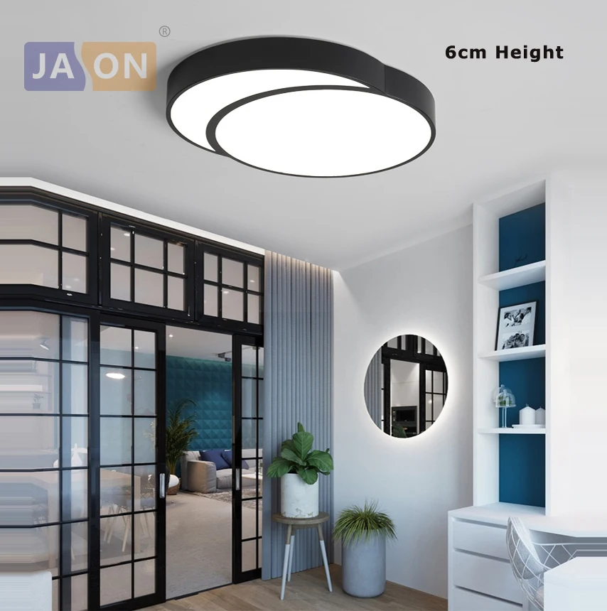 

LED Modern Iron Acryl Black 6cm Thin Double Circle LED Lamp.LED Light.Ceiling Lights.LED Ceiling Light.Ceiling Lamp For Foyer