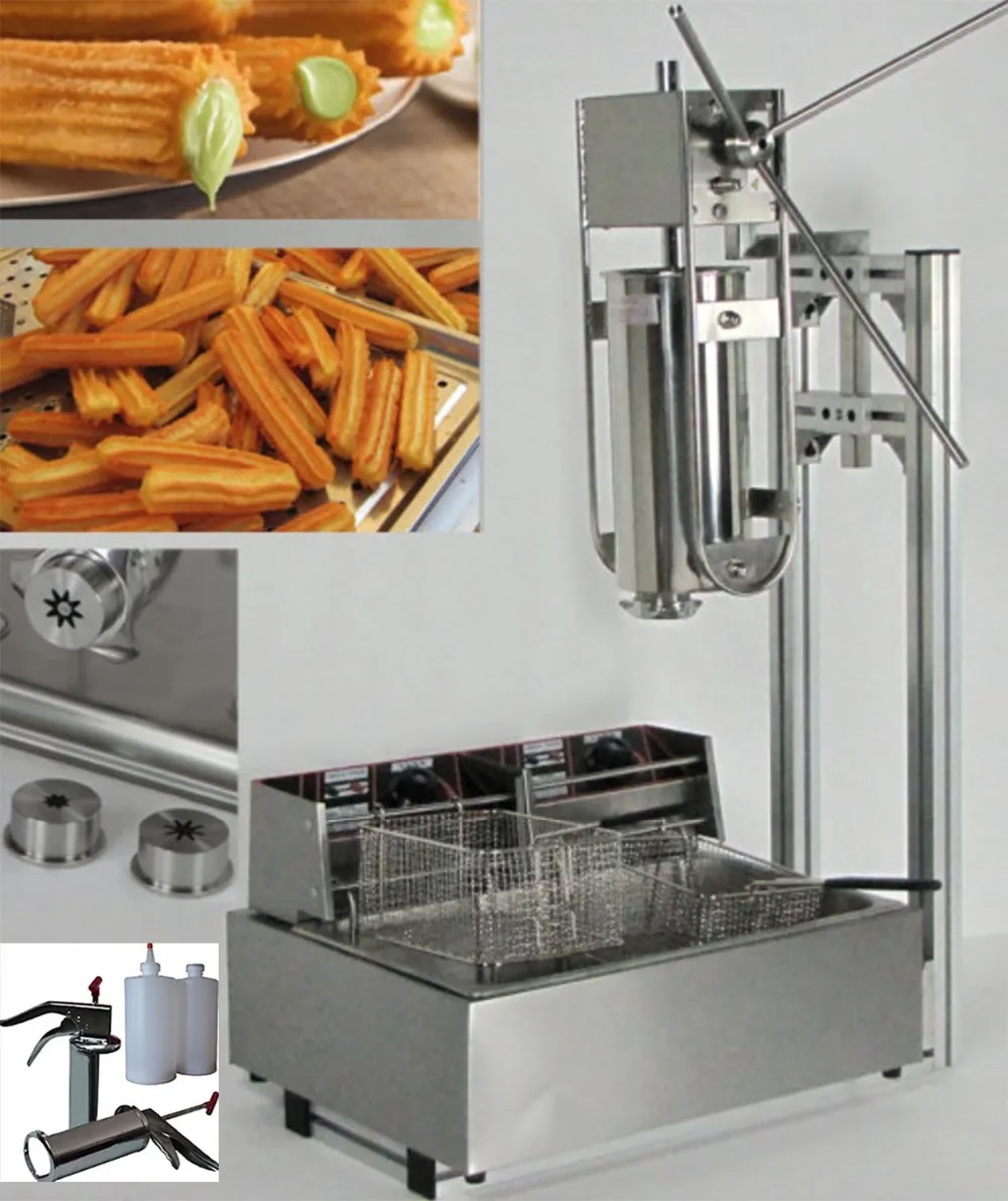 

4 in 1 5L Manual Churro Machine + Working Stand + 12L Deep Fryer + 700ml Churro Filler