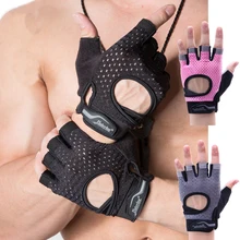 XinLuYing бодибилдинг фитнес-перчатки с полупальцами для женщин и мужчин, пригодные для носки перчатки для тяжелой атлетики, гимнастики, тренировок, велосипеда, велоспорта, розовые XS S