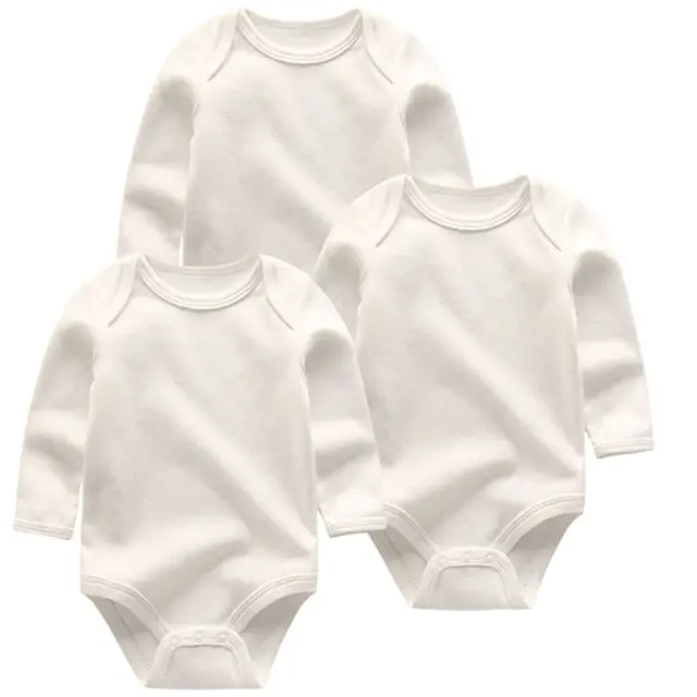 Однотонные детские комбинезоны; милые 3 шт./лот; Одежда для новорожденных девочек и мальчиков; Детский комбинезон хлопок с длинными рукавами - Цвет: BDL3015