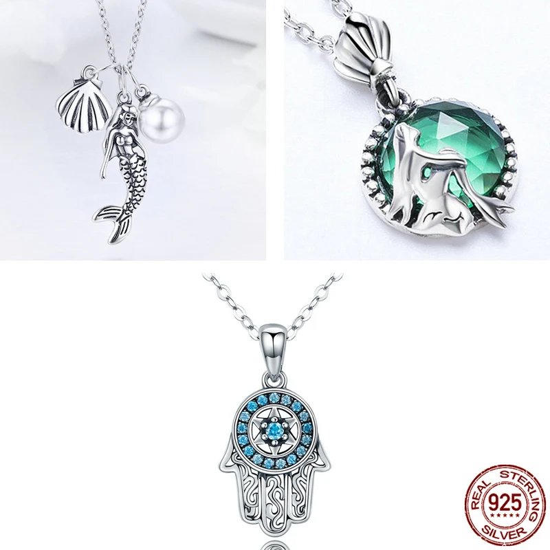 925 Sterling Silver Key Guardian Angel Wings Family Tree Of Life Feather Infinity Necklaces & Pendants Silver Jewelry Collar - Image 6