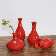 Креативный Китайский буддизм Свадебная красная керамическая ваза Ретро украшение дома аксессуары для украшения дома Современные