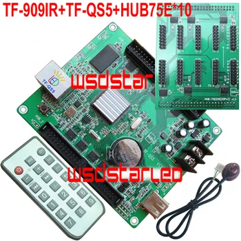 

TF-909IR+TF-QS5+HUB75E*10 IR remote LED controller 1/32 Scan 320*128 USB+Lan port Full color asynchronous LED control card