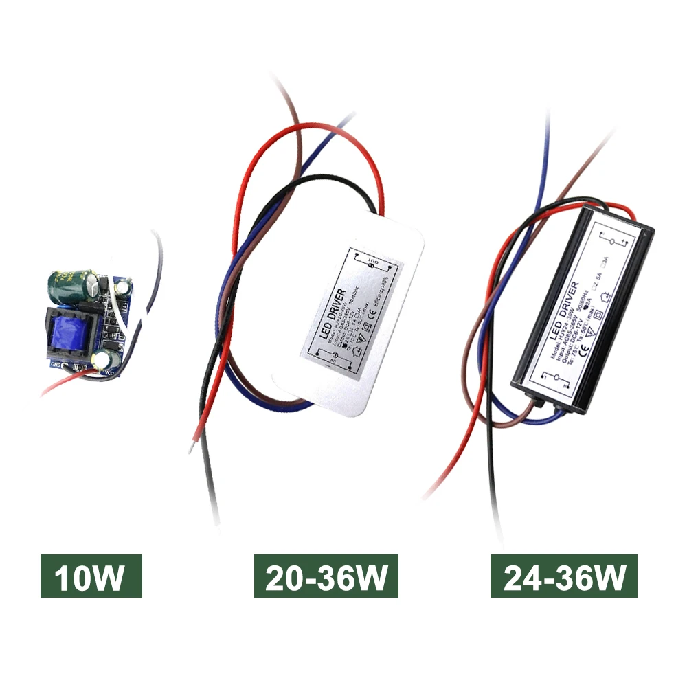 

LED Driver 12V AC to DC Transformer 10W 20-36W 24-36W Power Supply Adapter for Spotlight Floodlight AC85-265V 110V 220V Input JQ