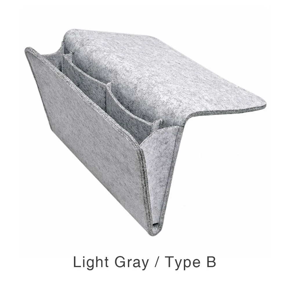 GT фетровая прикроватная подвешиваемая подставка с внутренними карманами для организации планшета журнал телефон вещи кровать стол диван-Органайзер - Цвет: Type B Light Gray