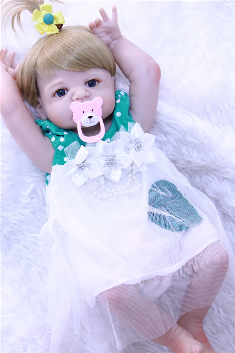 23 'ཱུ см полная силиконовая кукла Reborn Girl детские игрушки реалистичные куклы на