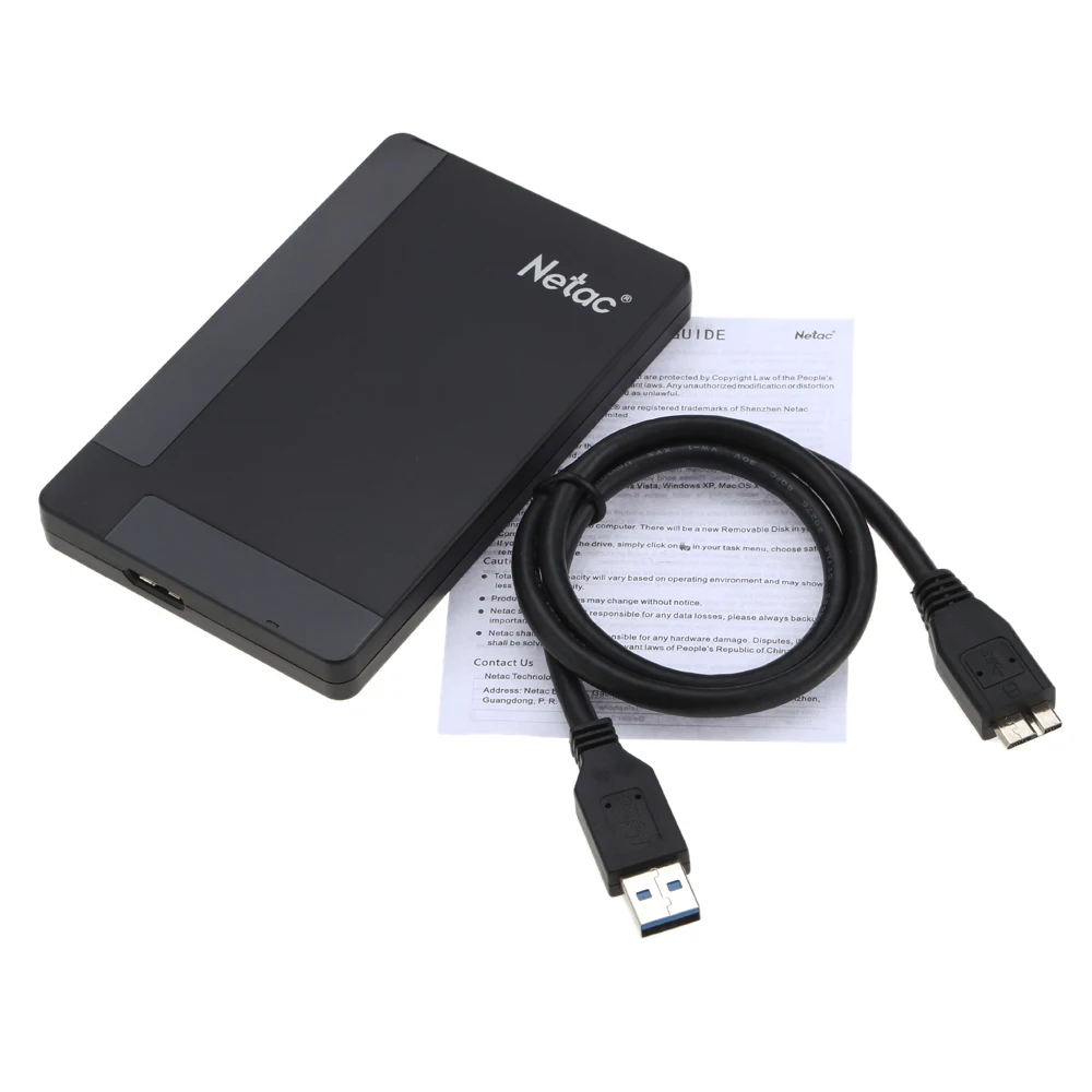 Netac 2 5 &quotпортативный HDD 5400rmp K218 USB 3 0 500 Гб черный 1 ТБ внешний жесткий диск для