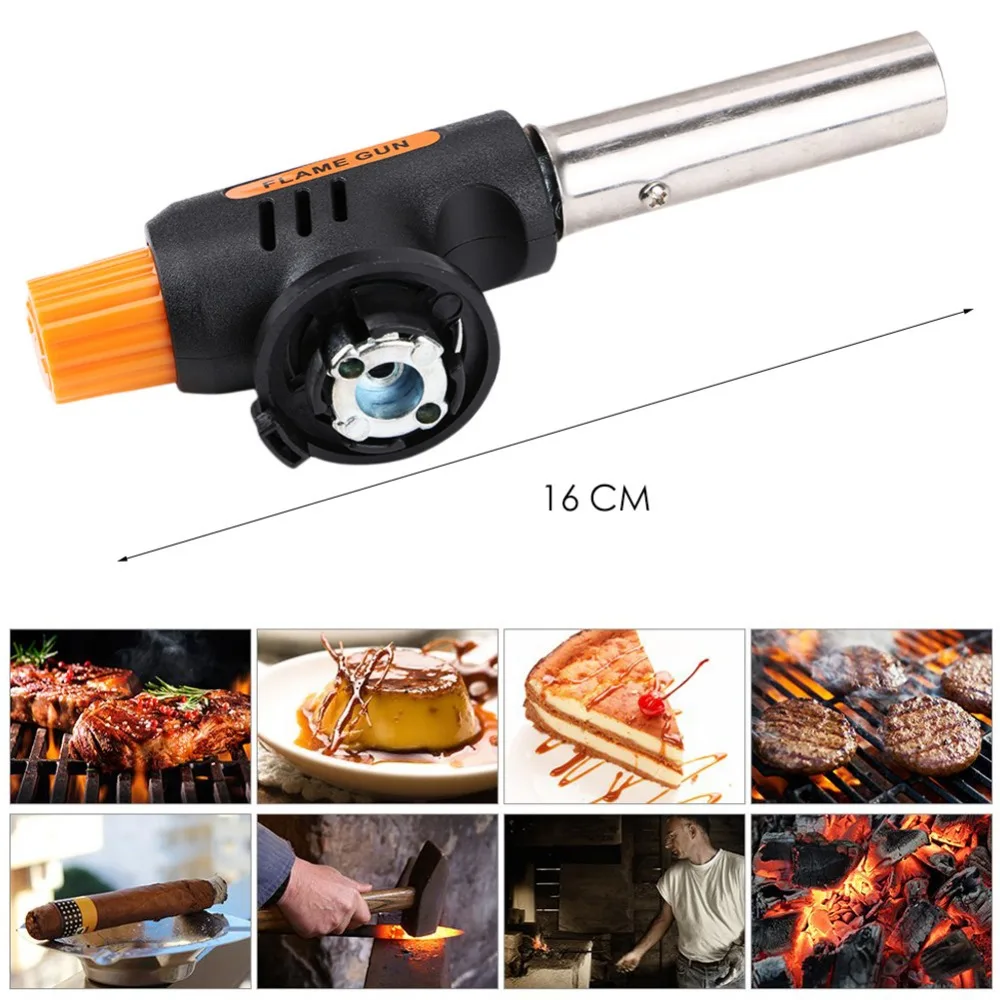 1PCS Barbecue Igniter Flamethrower Burner Butane Gas Blow Torch BBQ Guns Kitchen Lighters Welding Gun Camping BBQ Tool Flame Gun