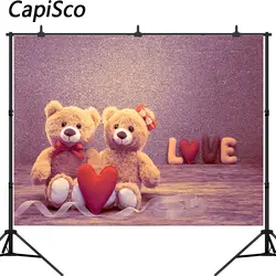 Capisco фон для фотосъемки с изображением медведя деревянный пол новорожденный фотосессия День Святого Валентина фотостенд