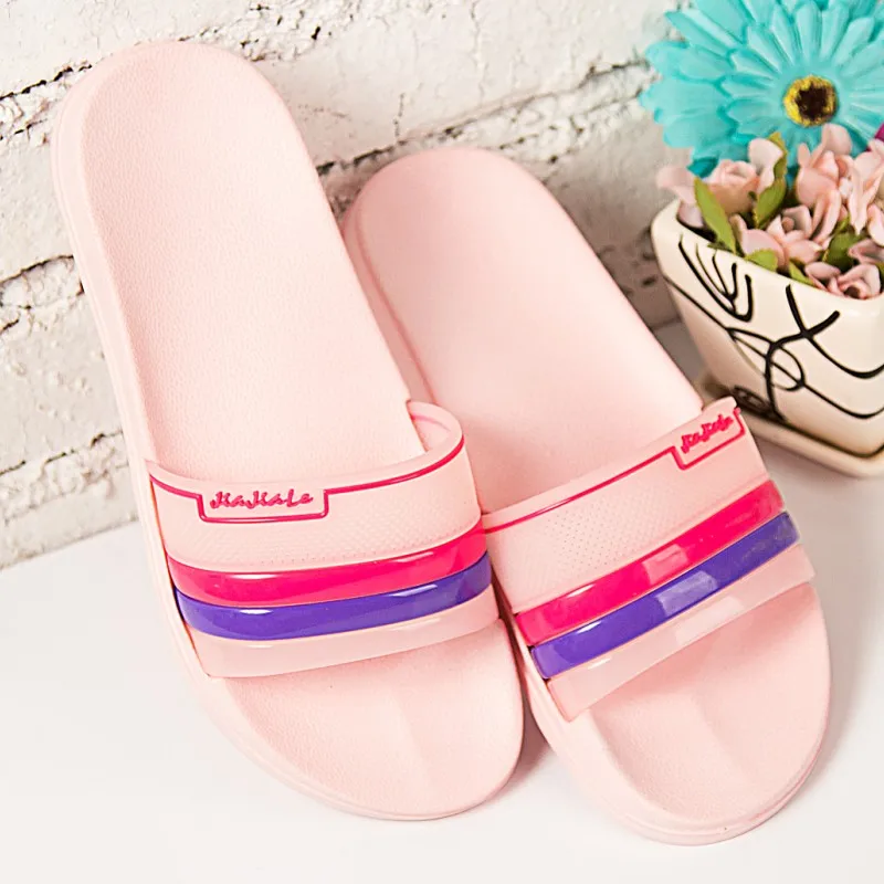 

Summer home bathroom slippers men and women couple cute summer home indoor soft bottom non-slip bath sandals and slippers