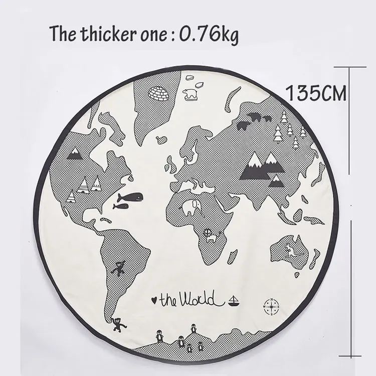 Большой размер 135 см активность игровой коврик с картой мира для дети младенец Начинающий ходить малыш образовательный складной хлопковый круг игровой коврик ковер для b