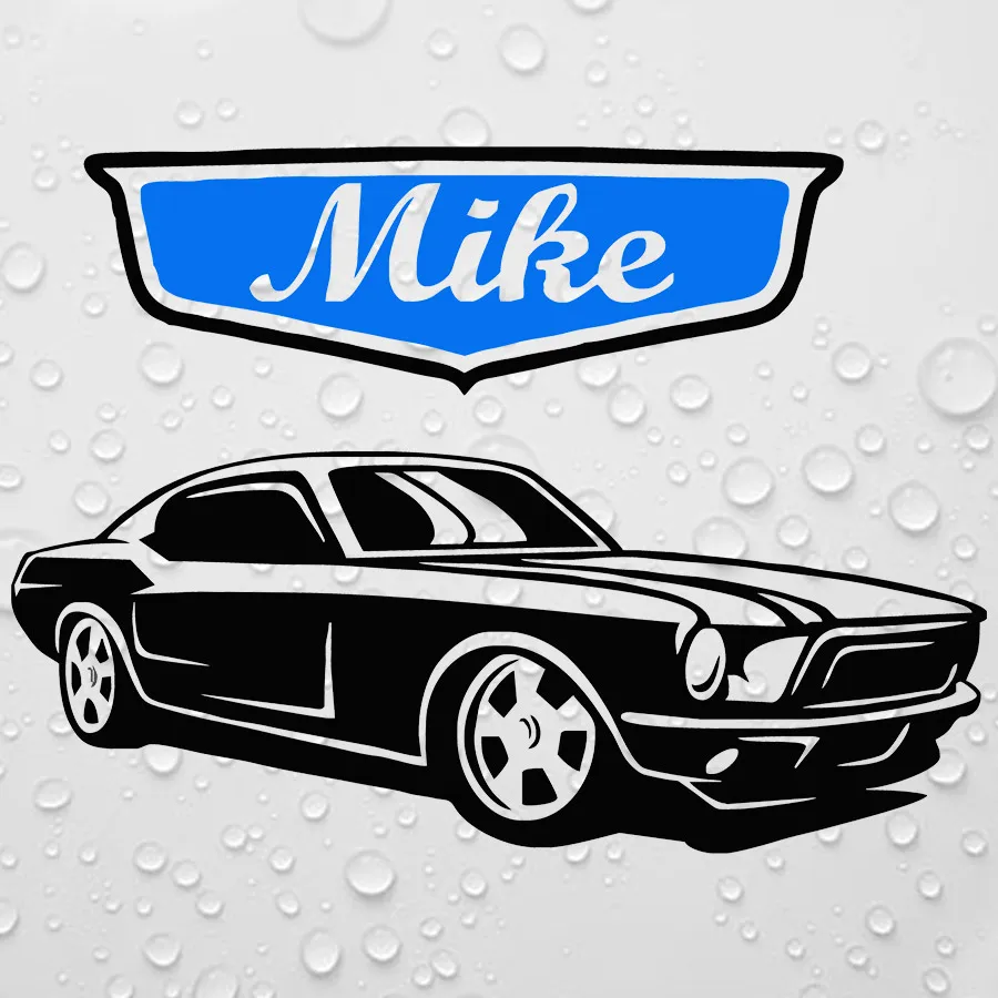 Cars Classic Wheels Sport Racecar Custom Wall Room Name Vinyl Wall