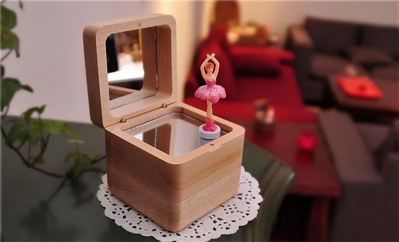 Ballet Dancer Wood Music Box Castle In The Sky Happy Birthday Musical Boxes Mechanism Gifts For Girlfriend Baby Christmas Gift