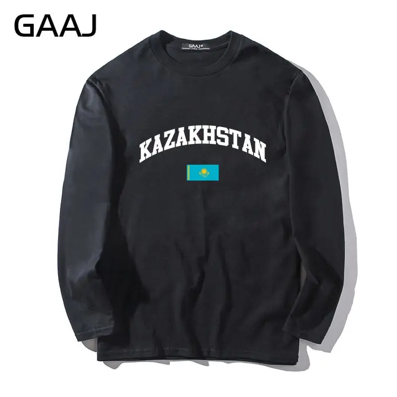 Футболка мужская GAAJ с принтом Kazakhstan Flag сделай сам и женская унисекс длинным