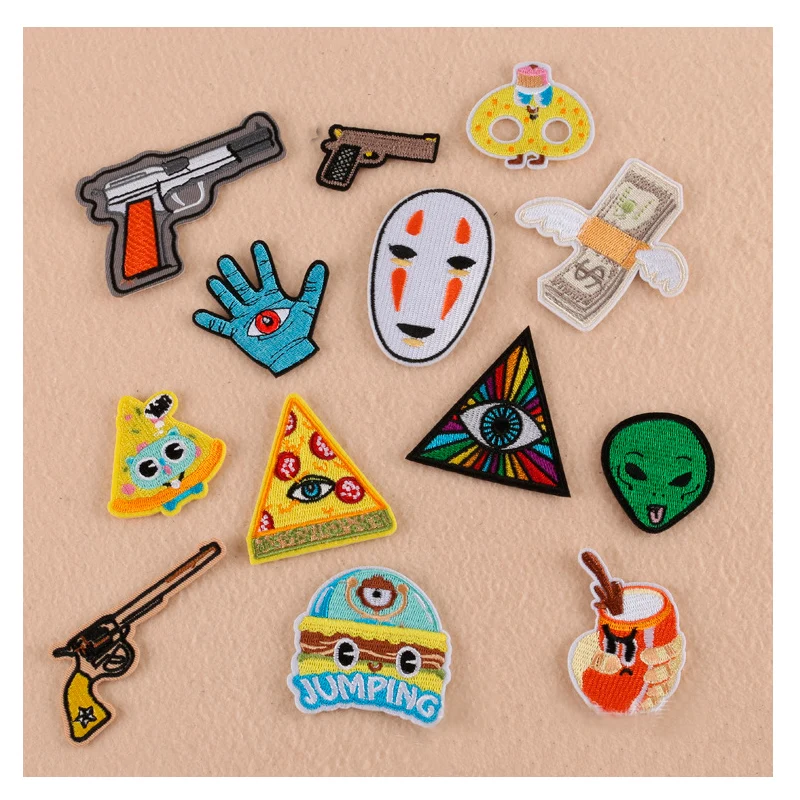

Newest Cool Patches Iron On Or Sew Fabric Sticker For Clothes Badge Embroidered Appliques DIY