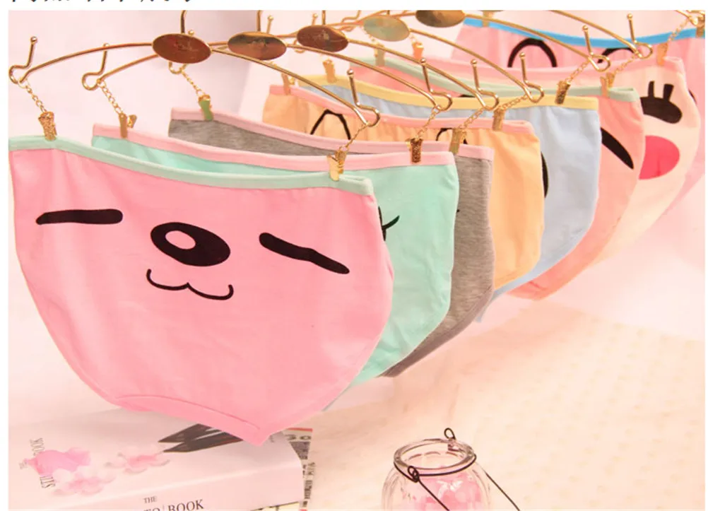 3Pcs/Lot Cute Kid Girls Panties Underwear Soild Briefs Character Cotton Lingerie Soft Cueca Infantil Candy Color Panty