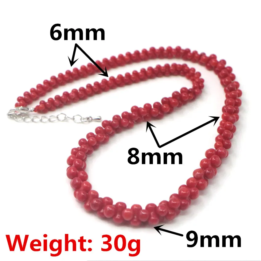 WUBIANLU 4 цвета ожерелье из натурального коралла в форме кости Чокеры ожерелье s для женщин бижутерия из Бисера модный подарок для девочек