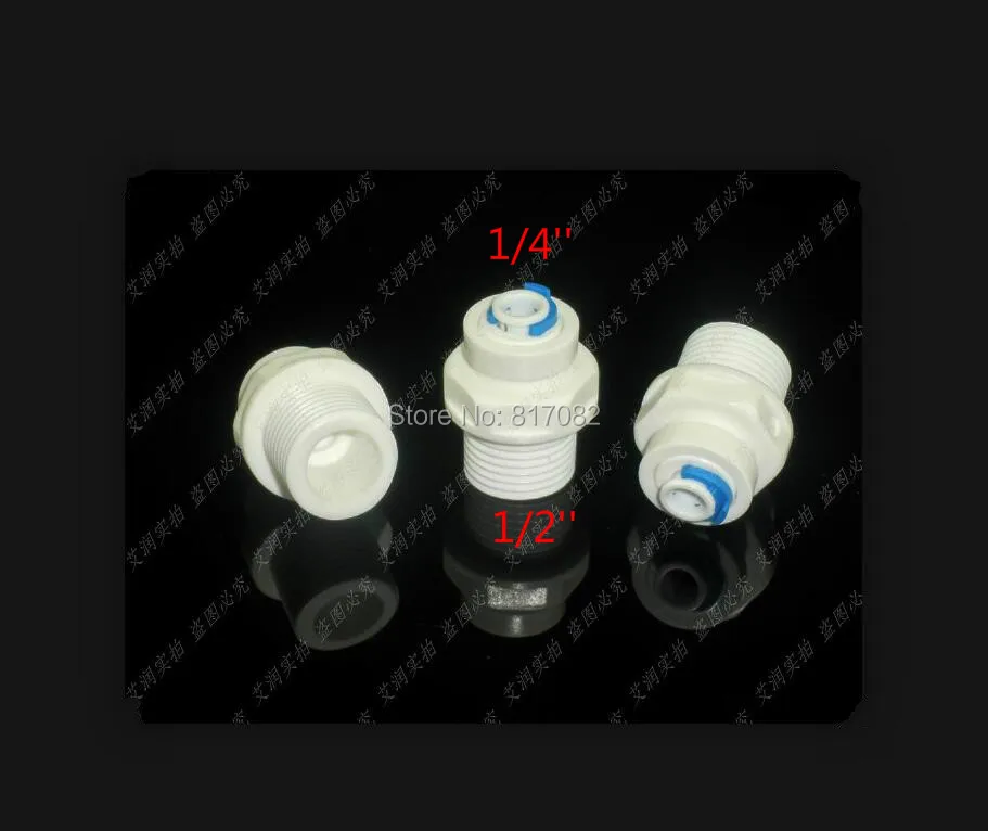 

2PCS Straight Male 1/4'' OD Tube Push in X 1/2" BSP with Clamp for RO Fittings For Aquarium RO Water Free Shipping