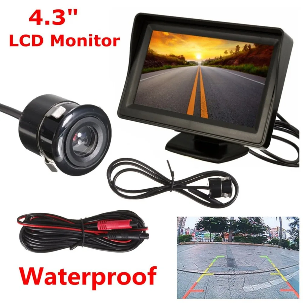 

Newest 4.3 Inch Car Rear View Backup Camera Monitor System with LCD Display Rear Reverse Parking Camera Kit Set Drop Shipping