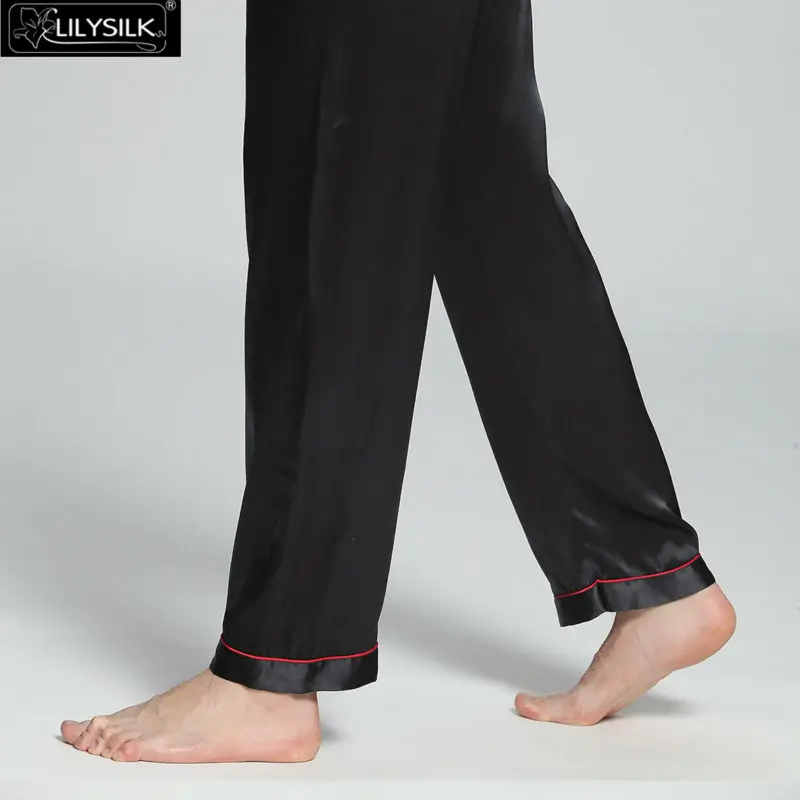 LilySilk пижама мужская шелковая домашняя одежда для мужчин 22 Momme глубокий углового