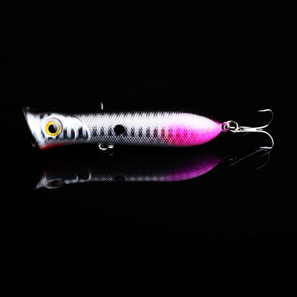 بوبر المتذبذب الصيد إغراء مع 6 # السنانير 8cm12g العائمة crankbait الاصطناعي الطعم poper pesca الكارب بايك 1 قطع الجملة