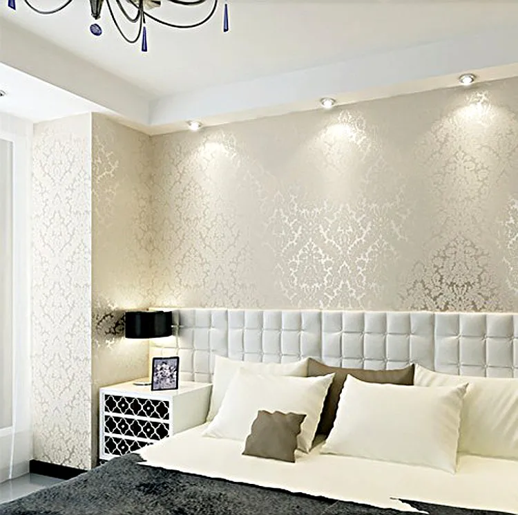 Buy Classic Damask Metallic Wallpaper Beige And Pearly